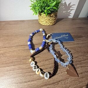 Universal Thread Blue and Gold Bracelet Set